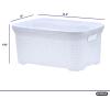 imageSuperio Laundry Basket knit Style Storage Hamper Basket with Cutout Handles 40 Liter White Easy Storage Dirty Clothes in Laundry Room Bathroom or BedroomWhite