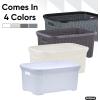 imageSuperio Laundry Basket knit Style Storage Hamper Basket with Cutout Handles 40 Liter White Easy Storage Dirty Clothes in Laundry Room Bathroom or BedroomWhite