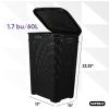 imageSuperio Laundry Hamper Basket With Easy Open Lid 60 Liter Brown Large Wicker Hamper Dirty Cloths Storage With Two Cutout Handles Laundry Room Bin 170 BushelBlack