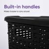 imageSuperio Laundry Hamper Basket With Easy Open Lid 60 Liter Brown Large Wicker Hamper Dirty Cloths Storage With Two Cutout Handles Laundry Room Bin 170 BushelBlack
