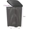 imageSuperio Laundry Hamper Basket With Easy Open Lid 60 Liter Brown Large Wicker Hamper Dirty Cloths Storage With Two Cutout Handles Laundry Room Bin 170 BushelBrown