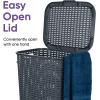 imageSuperio Laundry Hamper Basket With Easy Open Lid 60 Liter Brown Large Wicker Hamper Dirty Cloths Storage With Two Cutout Handles Laundry Room Bin 170 BushelGrey