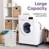 imageSuperio Laundry Hamper Basket With Easy Open Lid 60 Liter Brown Large Wicker Hamper Dirty Cloths Storage With Two Cutout Handles Laundry Room Bin 170 BushelWhite