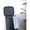imageSuperio Laundry Hamper Basket With Easy Open Lid 60 Liter Brown Large Wicker Hamper Dirty Cloths Storage With Two Cutout Handles Laundry Room Bin 170 BushelGrey