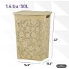 imageSuperio Laundry Hamper with Lid Lace Design 50 Liter  2 Pack Laundry Hamper Basket with Cutout Handles Rectangular Shape Modern Style Bin Dirty Cloths Storage Beige 2 PackBeige 2 Pack