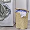imageSuperio Laundry Hamper with Lid Lace Design 50 Liter  2 Pack Laundry Hamper Basket with Cutout Handles Rectangular Shape Modern Style Bin Dirty Cloths Storage Beige 2 PackBeige 2 Pack