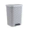 imageSuperio Mini Trash Can with Foot Pedal Small Outdoor Garbage Can with Lid 15 Gallon Plastic Waste Basket for Bathroom Bedroom Kitchen Office Patio Wicker Brown 6 QTWhite Smoke