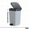 imageSuperio Mini Trash Can with Foot Pedal Small Outdoor Garbage Can with Lid 15 Gallon Plastic Waste Basket for Bathroom Bedroom Kitchen Office Patio Wicker Brown 6 QTWhite