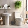 imageSuperio Mini Trash Can with Foot Pedal Small Outdoor Garbage Can with Lid 15 Gallon Plastic Waste Basket for Bathroom Bedroom Kitchen Office Patio Wicker Brown 6 QTGray