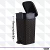 imageSuperio Mini Trash Can with Foot Pedal Small Outdoor Garbage Can with Lid 15 Gallon Plastic Waste Basket for Bathroom Bedroom Kitchen Office Patio Wicker Brown 6 QTBrown