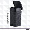 imageSuperio Mini Trash Can with Foot Pedal Small Outdoor Garbage Can with Lid 15 Gallon Plastic Waste Basket for Bathroom Bedroom Kitchen Office Patio Wicker Brown 6 QTGray