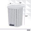imageSuperio Mini Trash Can with Foot Pedal Small Outdoor Garbage Can with Lid 15 Gallon Plastic Waste Basket for Bathroom Bedroom Kitchen Office Patio Wicker Brown 6 QTWhite