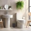 imageSuperio Mini Trash Can with Foot Pedal Small Outdoor Garbage Can with Lid 15 Gallon Plastic Waste Basket for Bathroom Bedroom Kitchen Office Patio Wicker Brown 6 QTBrown