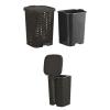 imageSuperio Mini Trash Can with Foot Pedal Small Outdoor Garbage Can with Lid 15 Gallon Plastic Waste Basket for Bathroom Bedroom Kitchen Office Patio Wicker Brown 6 QTBrown