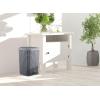 imageSuperio Mini Trash Can with Foot Pedal Small Outdoor Garbage Can with Lid 15 Gallon Plastic Waste Basket for Bathroom Bedroom Kitchen Office Patio Wicker Brown 6 QTGray
