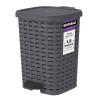 imageSuperio Mini Trash Can with Foot Pedal Small Outdoor Garbage Can with Lid 15 Gallon Plastic Waste Basket for Bathroom Bedroom Kitchen Office Patio Wicker Brown 6 QTGray