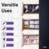 imageSuperio Ribbed Collection  Decorative Plastic Desk Drawer Organizer Tray Blue Set of 5 Open Home Storage Bins Organizer Baskets for Organizing Closet Shelves Drawer ShelfSmoke White