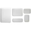 imageSuperio Ribbed Collection  Decorative Plastic Desk Drawer Organizer Tray Blue Set of 5 Open Home Storage Bins Organizer Baskets for Organizing Closet Shelves Drawer ShelfSmoke White