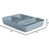 imageSuperio Ribbed Collection  Decorative Plastic Desk Drawer Organizer Tray Blue Set of 5 Open Home Storage Bins Organizer Baskets for Organizing Closet Shelves Drawer ShelfBlue