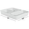 imageSuperio Ribbed Collection  Decorative Plastic Desk Drawer Organizer Tray Blue Set of 5 Open Home Storage Bins Organizer Baskets for Organizing Closet Shelves Drawer ShelfSmoke White