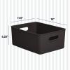 imageSuperio Ribbed Collection  Decorative Plastic Open Home Storage Bins Organizer Baskets Large Brown 2 Pack Container Boxes for Organizing Closet Shelves Drawer Shelf 15 Liter16 QuartBrown