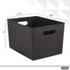 imageSuperio Ribbed Collection  Decorative Plastic Open Home Storage Bins Organizer Baskets Large Brown 2 Pack Container Boxes for Organizing Closet Shelves Drawer Shelf 15 Liter16 QuartBrown