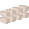 imageSuperio Ribbed Collection  Decorative Plastic Open Home Storage Bins Organizer Baskets Large Brown 2 Pack Container Boxes for Organizing Closet Shelves Drawer Shelf 15 Liter16 QuartEcoFriendly