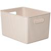 imageSuperio Ribbed Collection  Decorative Plastic Open Home Storage Bins Organizer Baskets Large Brown 2 Pack Container Boxes for Organizing Closet Shelves Drawer Shelf 15 Liter16 QuartEcoFriendly