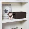 imageSuperio Ribbed Collection  Decorative Plastic Open Home Storage Bins Organizer Baskets Large Brown 2 Pack Container Boxes for Organizing Closet Shelves Drawer Shelf 15 Liter16 QuartBrown