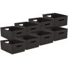 imageSuperio Ribbed Collection  Decorative Plastic Open Home Storage Bins Organizer Baskets Large Brown 2 Pack Container Boxes for Organizing Closet Shelves Drawer Shelf 15 Liter16 QuartBrown