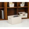 imageSuperio Ribbed Collection  Decorative Plastic Open Home Storage Bins Organizer Baskets Large Brown 2 Pack Container Boxes for Organizing Closet Shelves Drawer Shelf 15 Liter16 QuartEcoFriendly