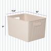 imageSuperio Ribbed Collection  Decorative Plastic Open Home Storage Bins Organizer Baskets Large Brown 2 Pack Container Boxes for Organizing Closet Shelves Drawer Shelf 15 Liter16 QuartEcoFriendly