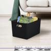 imageSuperio Ribbed Collection  Decorative Plastic Open Home Storage Bins Organizer Baskets Large Brown 2 Pack Container Boxes for Organizing Closet Shelves Drawer Shelf 15 Liter16 QuartBrown