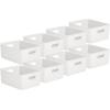 imageSuperio Ribbed Collection  Decorative Plastic Open Home Storage Bins Organizer Baskets Large Brown 2 Pack Container Boxes for Organizing Closet Shelves Drawer Shelf 15 Liter16 QuartWhite