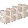 imageSuperio Ribbed Collection  Decorative Plastic Open Home Storage Bins Organizer Baskets Large Brown 2 Pack Container Boxes for Organizing Closet Shelves Drawer Shelf 15 Liter16 QuartEcoFriendly