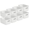 imageSuperio Ribbed Collection  Decorative Plastic Open Home Storage Bins Organizer Baskets Large Brown 2 Pack Container Boxes for Organizing Closet Shelves Drawer Shelf 15 Liter16 QuartWhite