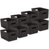 imageSuperio Ribbed Collection  Decorative Plastic Open Home Storage Bins Organizer Baskets Large Brown 2 Pack Container Boxes for Organizing Closet Shelves Drawer Shelf 15 Liter16 QuartBrown