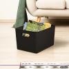 imageSuperio Ribbed Collection  Decorative Plastic Open Home Storage Bins Organizer Baskets Large Brown 2 Pack Container Boxes for Organizing Closet Shelves Drawer Shelf 15 Liter16 QuartBrown