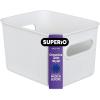 imageSuperio Ribbed Collection  Decorative Plastic Open Home Storage Bins Organizer Baskets Large Brown 2 Pack Container Boxes for Organizing Closet Shelves Drawer Shelf 15 Liter16 QuartWhite