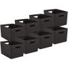 imageSuperio Ribbed Collection  Decorative Plastic Open Home Storage Bins Organizer Baskets Large Brown 2 Pack Container Boxes for Organizing Closet Shelves Drawer Shelf 15 Liter16 QuartBrown
