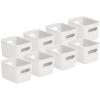 imageSuperio Ribbed Collection  Decorative Plastic Open Home Storage Bins Organizer Baskets Large Brown 2 Pack Container Boxes for Organizing Closet Shelves Drawer Shelf 15 Liter16 QuartWhite