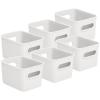 imageSuperio Ribbed Collection  Decorative Plastic Open Home Storage Bins Organizer Baskets Large Brown 2 Pack Container Boxes for Organizing Closet Shelves Drawer Shelf 15 Liter16 QuartWhite