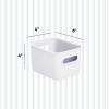 imageSuperio Ribbed Collection  Decorative Plastic Open Home Storage Bins Organizer Baskets Large Brown 2 Pack Container Boxes for Organizing Closet Shelves Drawer Shelf 15 Liter16 QuartWhite