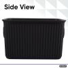 imageSuperio Ribbed Collection  Decorative Plastic Open Home Storage Bins Organizer Baskets Large Brown 2 Pack Container Boxes for Organizing Closet Shelves Drawer Shelf 15 Liter16 QuartBrown