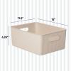 imageSuperio Ribbed Collection  Decorative Plastic Open Home Storage Bins Organizer Baskets Large Brown 2 Pack Container Boxes for Organizing Closet Shelves Drawer Shelf 15 Liter16 QuartEcoFriendly