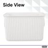 imageSuperio Ribbed Collection  Decorative Plastic Open Home Storage Bins Organizer Baskets Large Brown 2 Pack Container Boxes for Organizing Closet Shelves Drawer Shelf 15 Liter16 QuartWhite