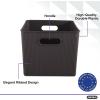 imageSuperio Ribbed Collection  Decorative Plastic Open Home Storage Bins Organizer Baskets Large Brown 2 Pack Container Boxes for Organizing Closet Shelves Drawer Shelf 15 Liter16 QuartBrown