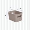 imageSuperio Ribbed Collection  Decorative Plastic Open Home Storage Bins Organizer Baskets Large Taupe 2 Pack Container Boxes for Organizing Closet Shelves Drawer Shelf 15 Liter16 QuartBin  Small 15 Liter