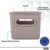 imageSuperio Ribbed Collection  Decorative Plastic Open Home Storage Bins Organizer Baskets Large Taupe 2 Pack Container Boxes for Organizing Closet Shelves Drawer Shelf 15 Liter16 QuartBin  Small 15 Liter