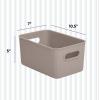 imageSuperio Ribbed Collection  Decorative Plastic Open Home Storage Bins Organizer Baskets Large Taupe 2 Pack Container Boxes for Organizing Closet Shelves Drawer Shelf 15 Liter16 QuartBin  Medium 5 Liter